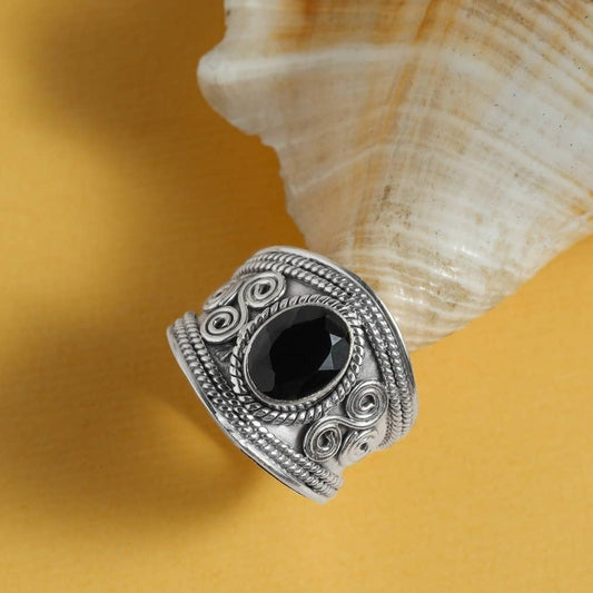 Black Onyx Sterling Silver Ring