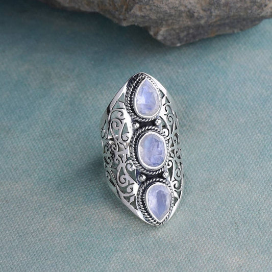 Bohemian Style Moonstone Ring